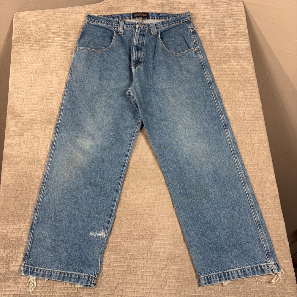 Vintage Zonz Wide Leg Skater Jeans Mens 36x30 Baggy Blue Denim 2944YG771B